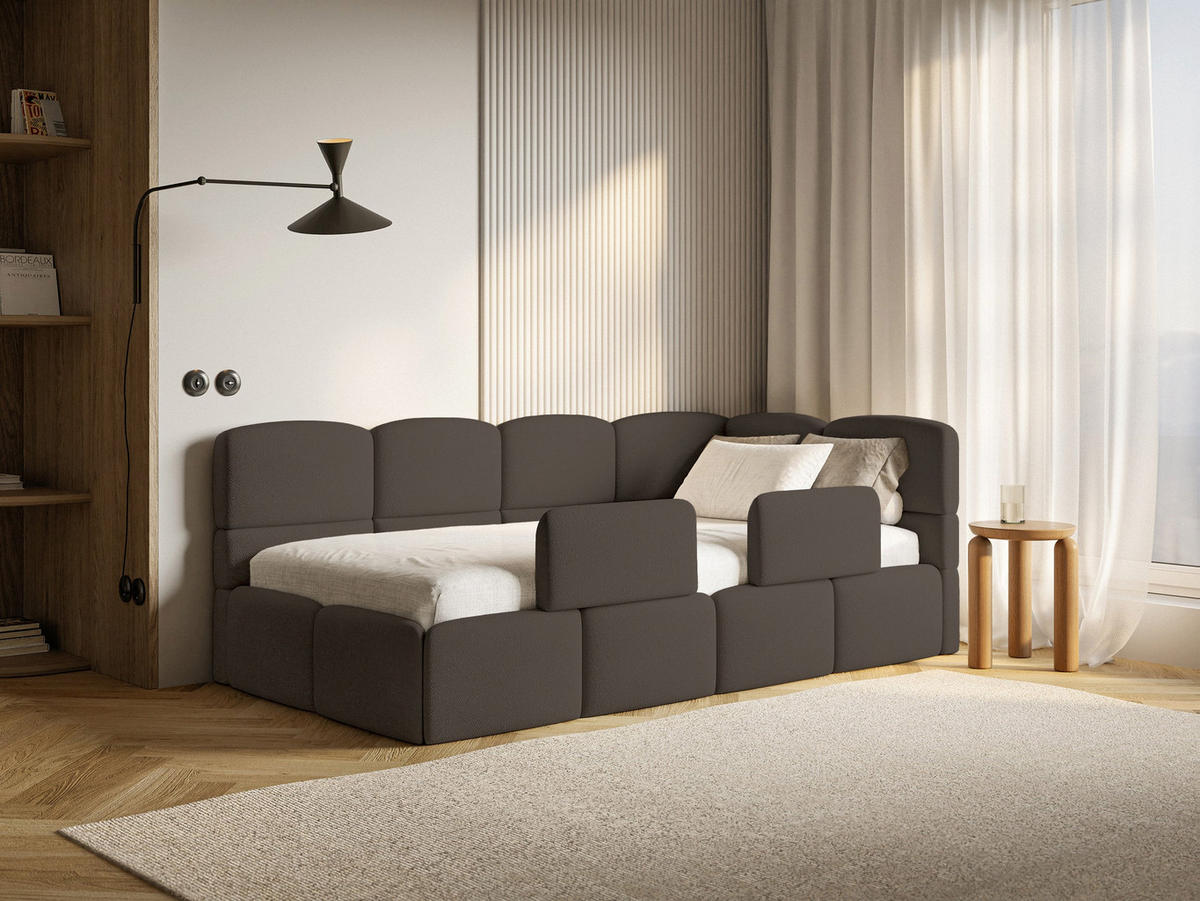 KINDERBETT Cloudy Braun 120 x 200 cm - Schwarz/Braun, Kunststoff/Textil (120/200cm) - Selsey