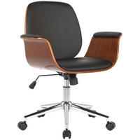 BÜROSTUHL Keegan, Kunstleder Walnuss/Schwarz - Schwarz, Textil/Metall (69/90/62cm) - TPFLiving