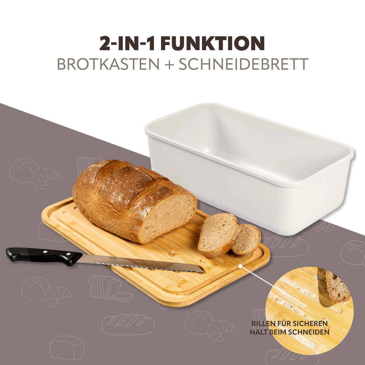 BROTKASTEN, weiß - Weiß, Kunststoff (40/12.5/23cm) - bremermann