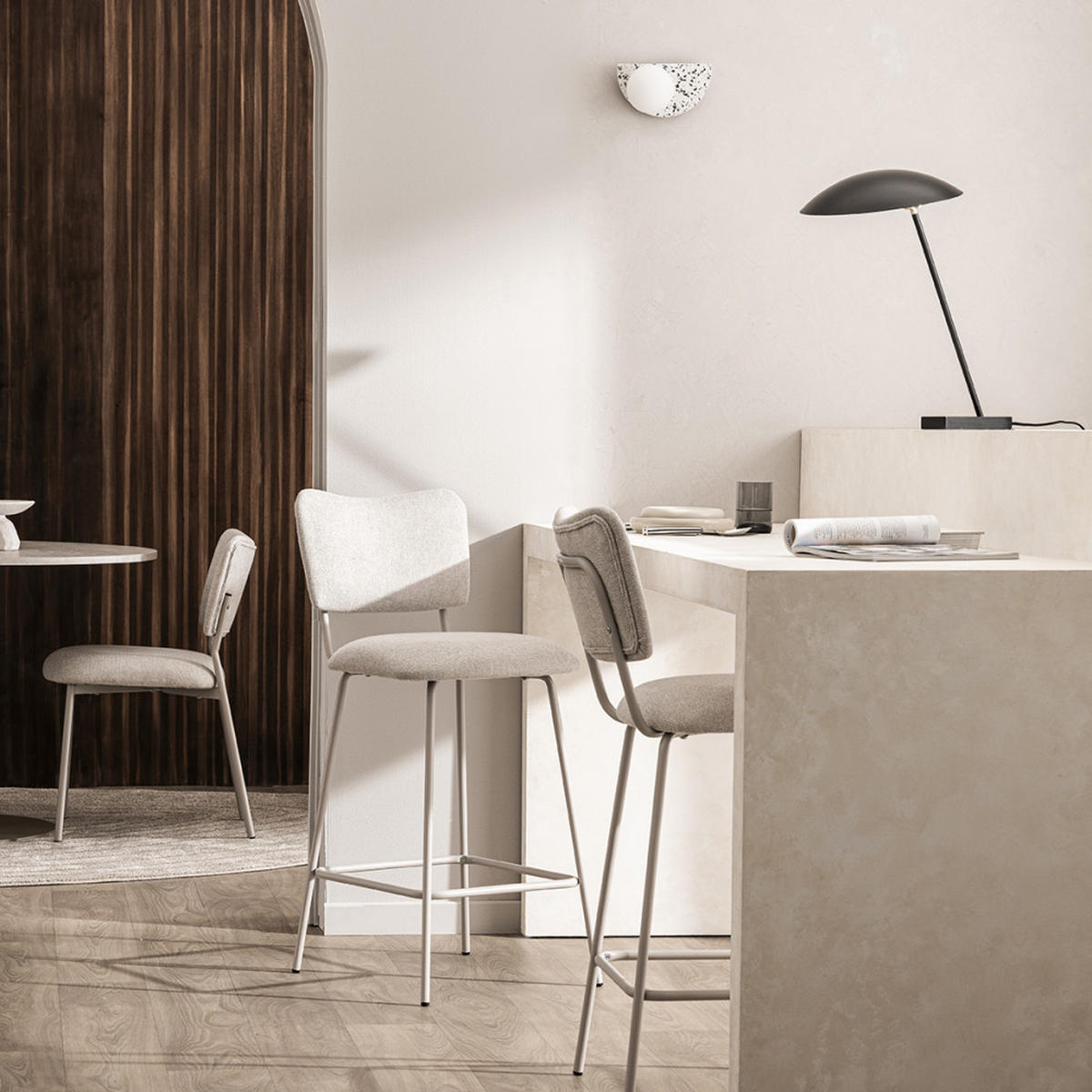 BARHOCKER - Beige - 2er-Set - Beige, Textil (42/94/51cm) - Drawer