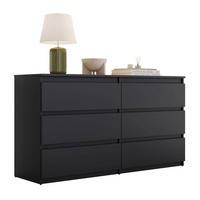 Sideboard HANA M6 Sonoma Eiche 140cm - Schwarz, Holzwerkstoff (140/74.4/40cm) - Lookway
