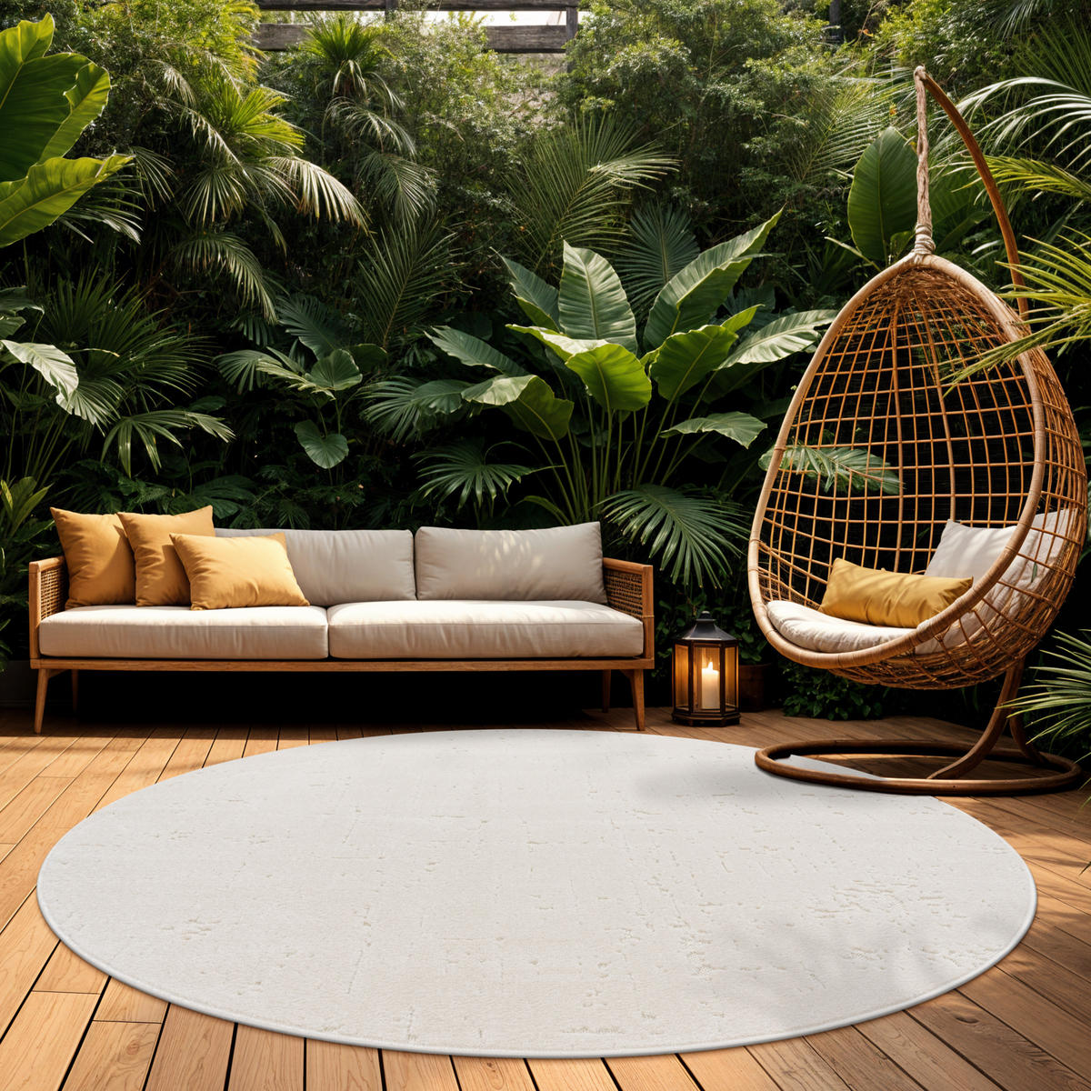 OUTDOORTEPPICH 160/160 cm Cotton 241 - Creme, Textil (160/160cm) - Paco Home