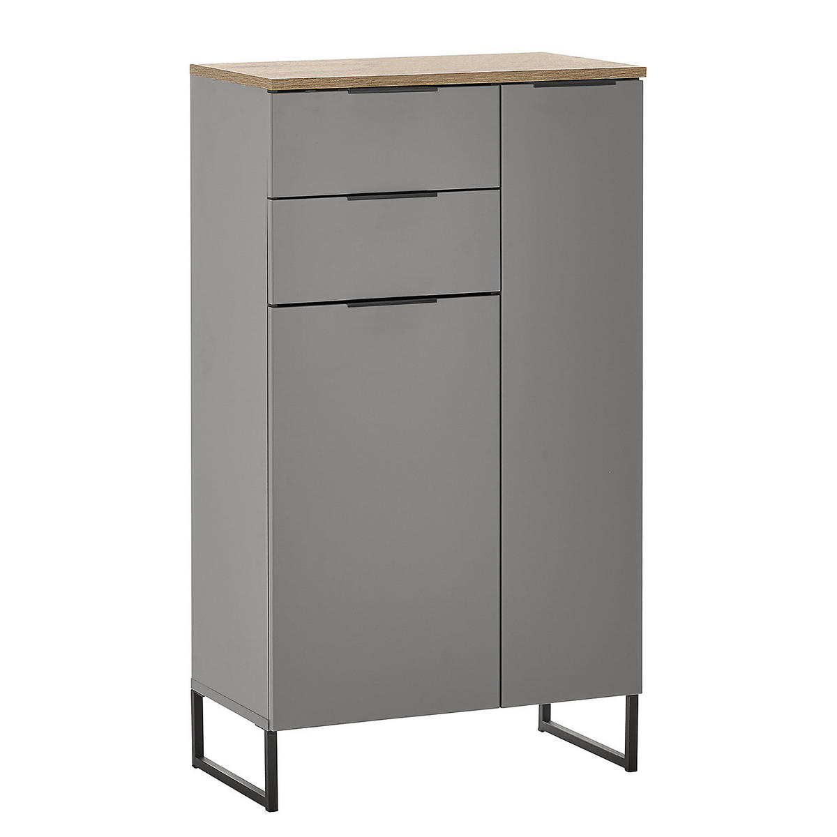 MIDISCHRANK mit 2 Schubladen - Grau, Holzwerkstoff (60/106/32cm) - home24