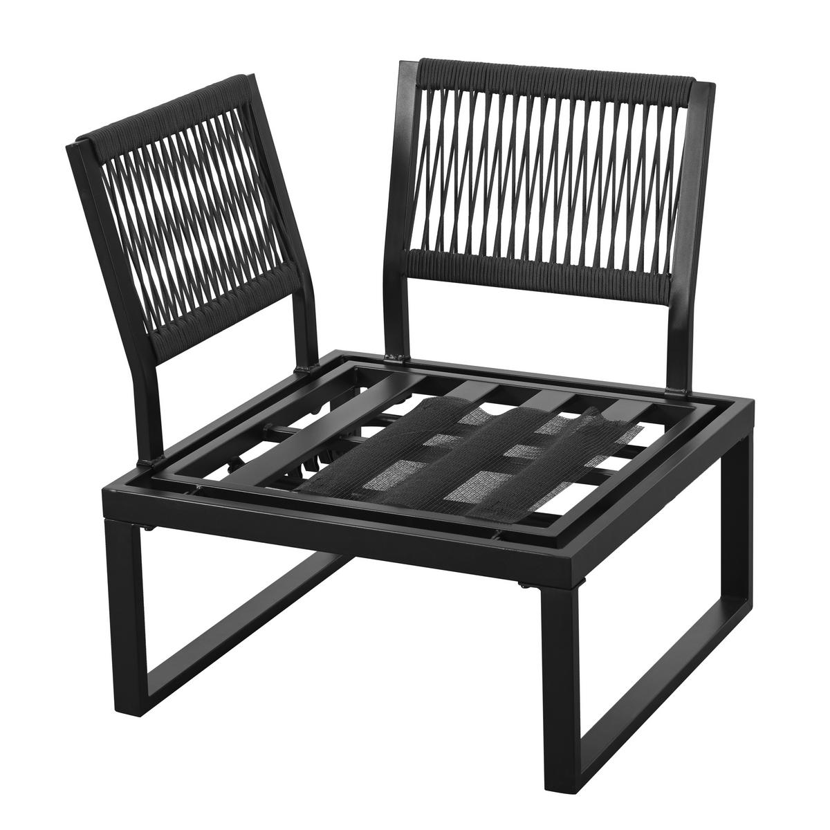 GARTENMÖBEL-SET, 2 Relaxbetten, Eckposition, Kippfunktion bis 55°, Grau - Grau, Textil - FLIEKS