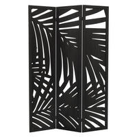 PARAVENT 3 teilig Sapporo 170x121 cm Schwarz aus Holz - Braun, Holz (121/170/2cm) - ML-DESIGN