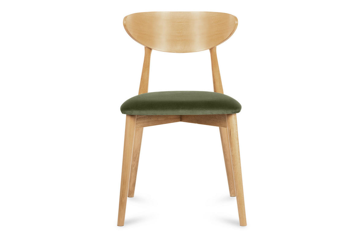 ESSZIMMERSTÜHLE RABI (2er-Set), grün / Eiche hell - Eichefarben/Grün, Holz/Buchenholz (47/79/45cm) - KONSIMO®