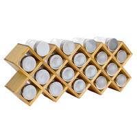 GEWÜRZREGAL Set mit 18 Gewürzgläsern und Beschriftungsetiketten - Braun, Naturmaterialien (9.5/11.5/45cm) - Intirilife