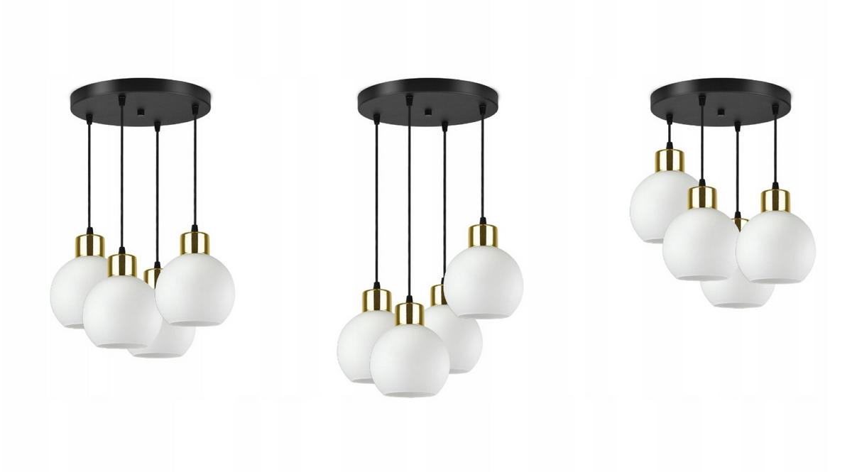 PENDELLEUCHTE Milano Glas - Goldfarben/Schwarz, Glas/Metall (35/35/80cm) - kiki design