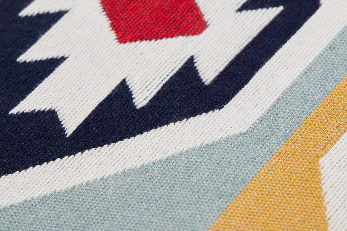 TEPPICH AZTECA Rot Gelb Grau Schwarz 80/300 cm - Gelb/Rot, Naturmaterialien (80/300cm) - Tapiso