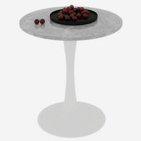 COUCHTISCH 70,1 cm aus Kunstmarmor in Grau/Weiß–rund und modern - Grau, Stein (70/70/72cm) - Flora Grace