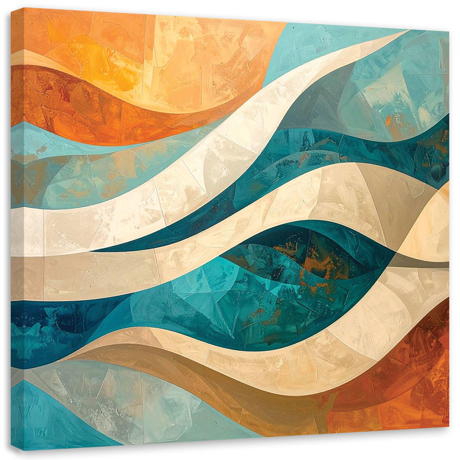 LEINWANDBILD 3D und geometrisch 60x60cm - Multicolor, Textil (60/60cm) - Feeby