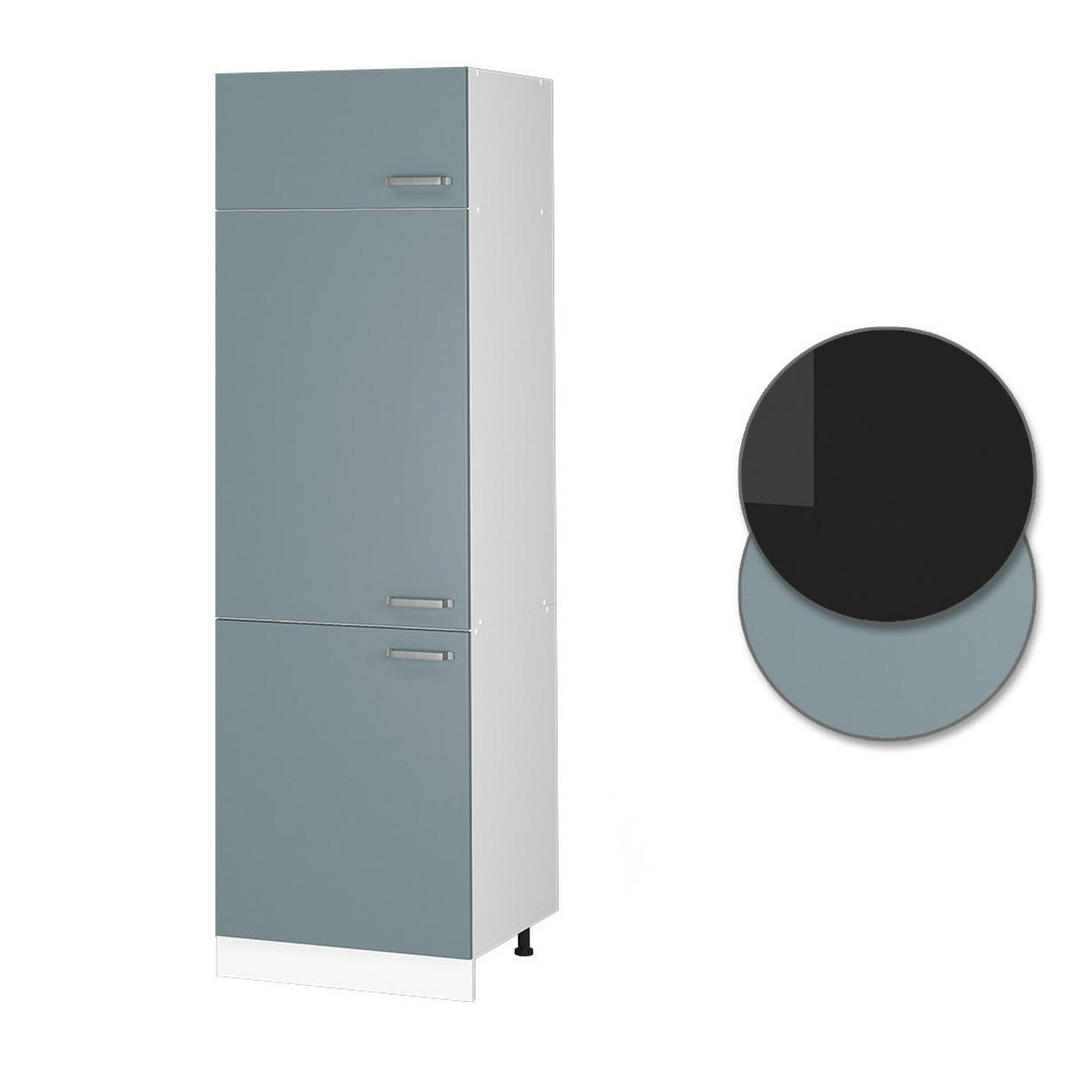 KÜHLUMBAUSCHRANK R-Line Blau-Grau 60 cm - Blaugrau/Weiß, Holzwerkstoff (60/206.8/57.2cm) - Vicco