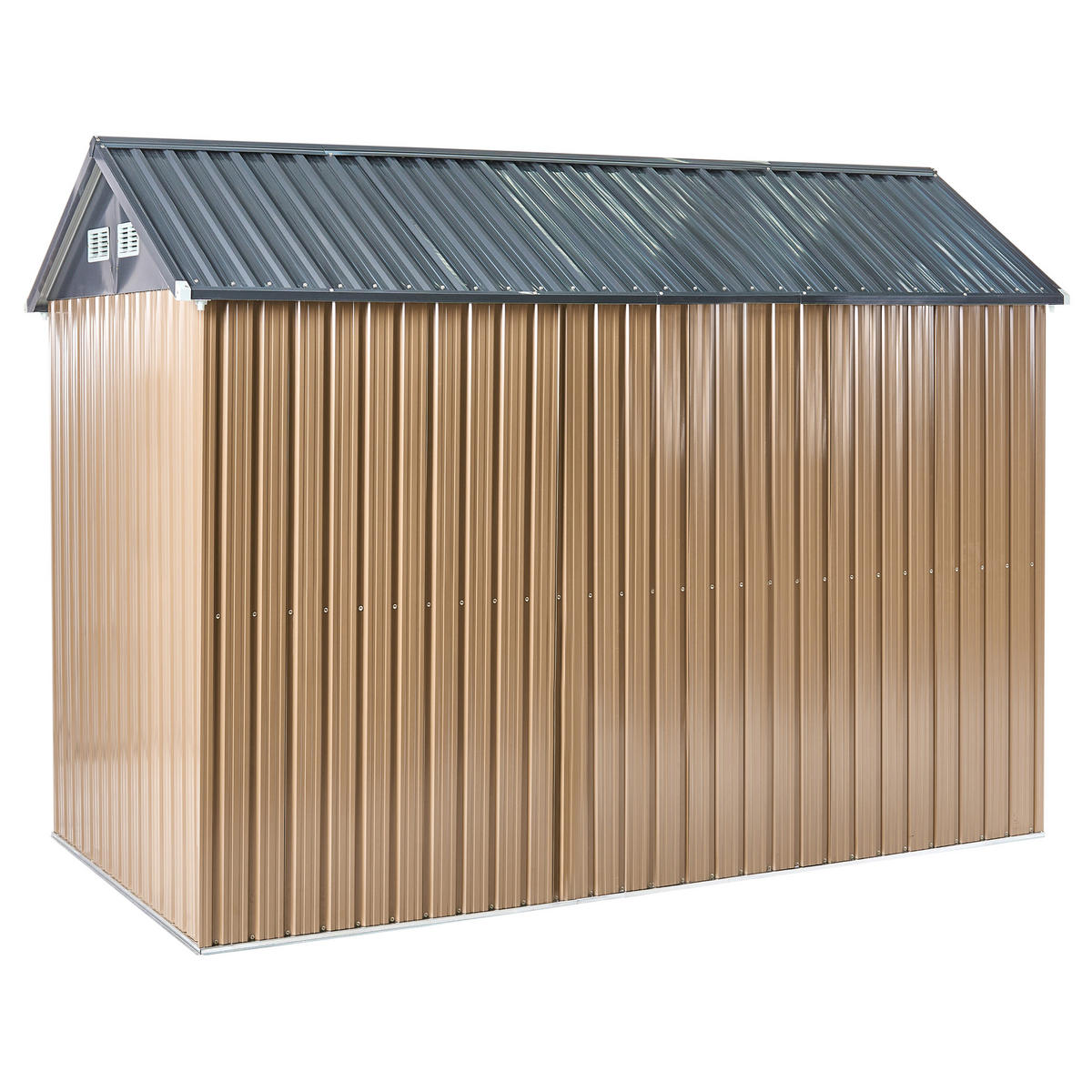 CASĂ PENTRU UNELTE 313 cm 220 cm maro Nocciano - maro/gri închis, metal (313/218/220cm) - Beliani