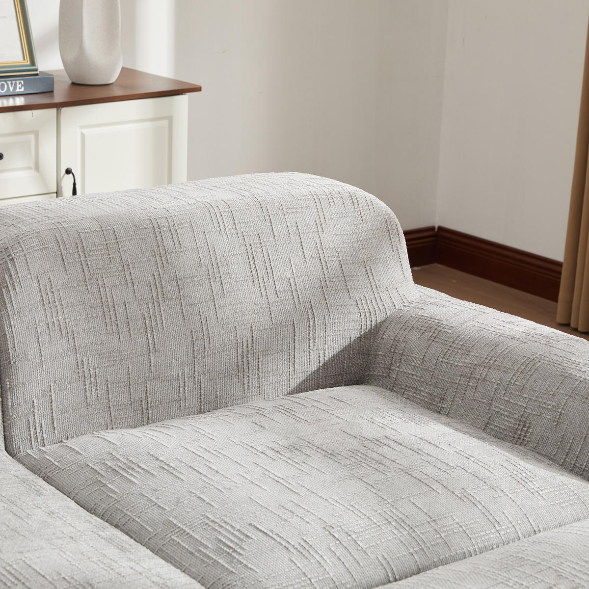 ECKSOFA Chenille Grau - Grau, Textil (269.5/182.5cm) - WISHDOR