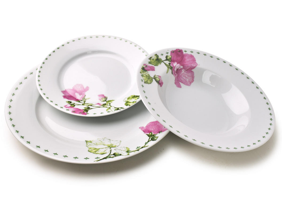 TELLERSET Lea Rosa 27/27/2.5 cm Porzellan - Rosa, Keramik (27/2.5/27cm) - Mondex