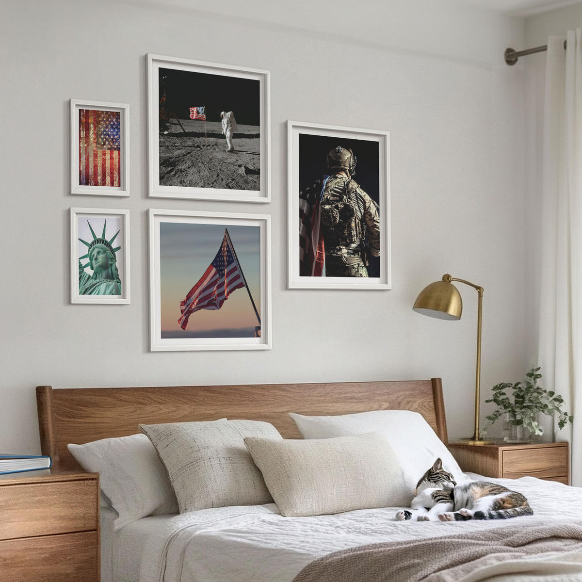 WANDBILDER 5er-Set - 50x50 cm & 20x30 cm & 40x60 cm Weißer Rahmen - Ruhige Landschaften am Strand der Sonne - Weiß, Kunststoff (40/60cm) - ArtPrintCave