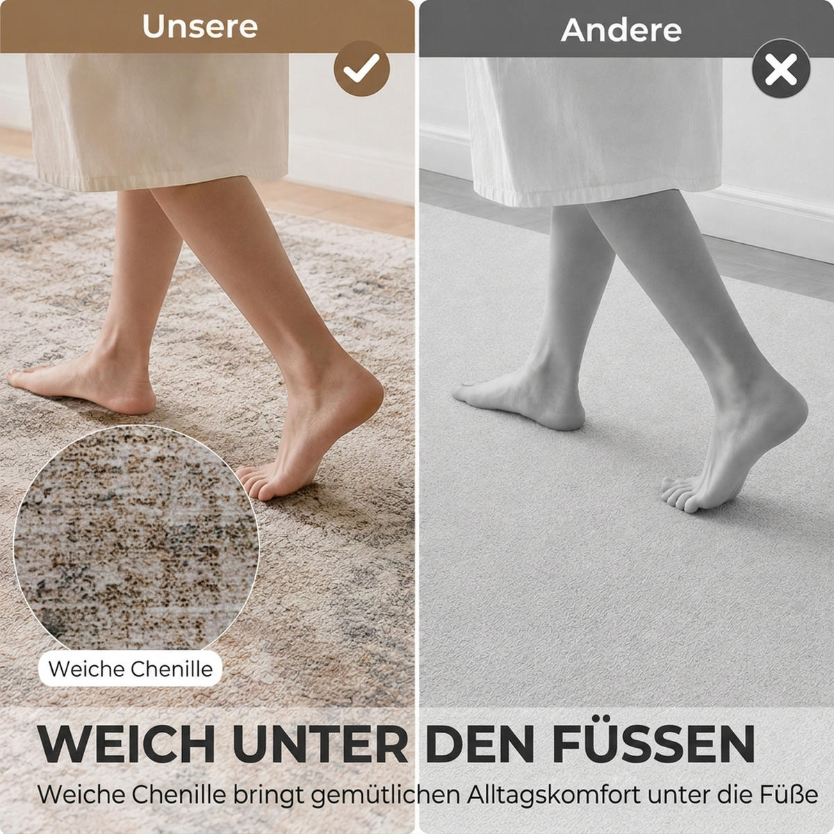 TEPPICH Polyester Braun - Braun, Textil (140/200cm) - HOMCOM
