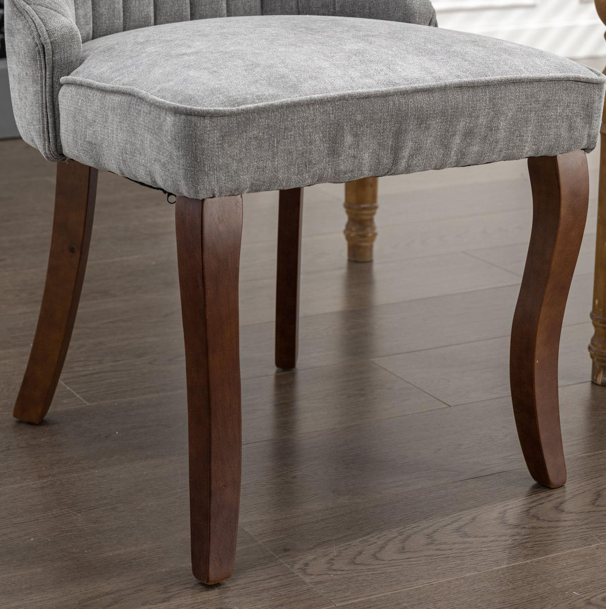 ESSZIMMERSTUHL 2er-Set mit hoher Rückenlehne Chenille Grey - Grau, Holz (50/95.5/64cm) - Meubliv