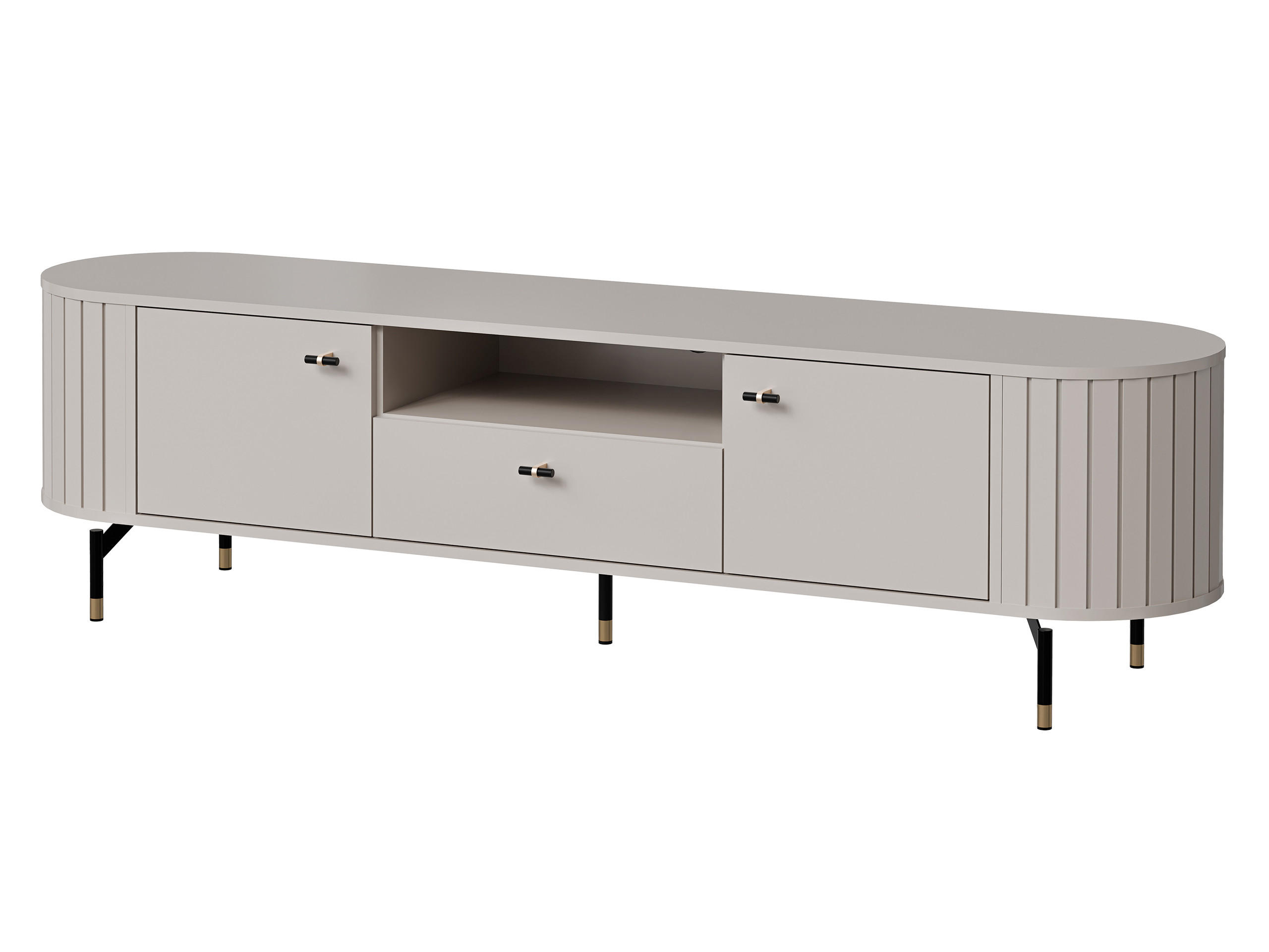 TV-LOWBOARD Zante 180 2D1S 05 - Kaschmir/Goldfarben, Holzwerkstoff/Metall (181/49/40cm) - MIRJAN24