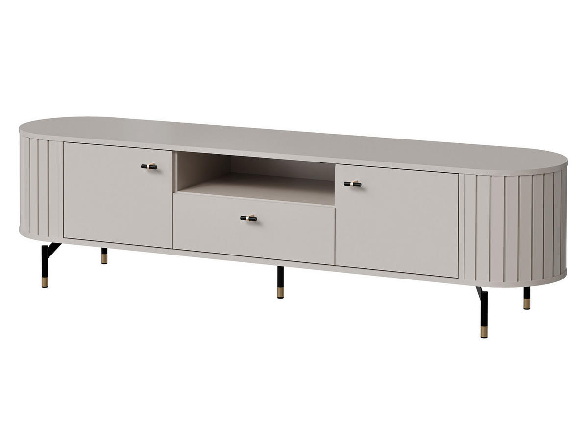 TV-LOWBOARD Zante 180 2D1S 05 - Kaschmir/Goldfarben, Holzwerkstoff/Metall (181/49/40cm) - MIRJAN24
