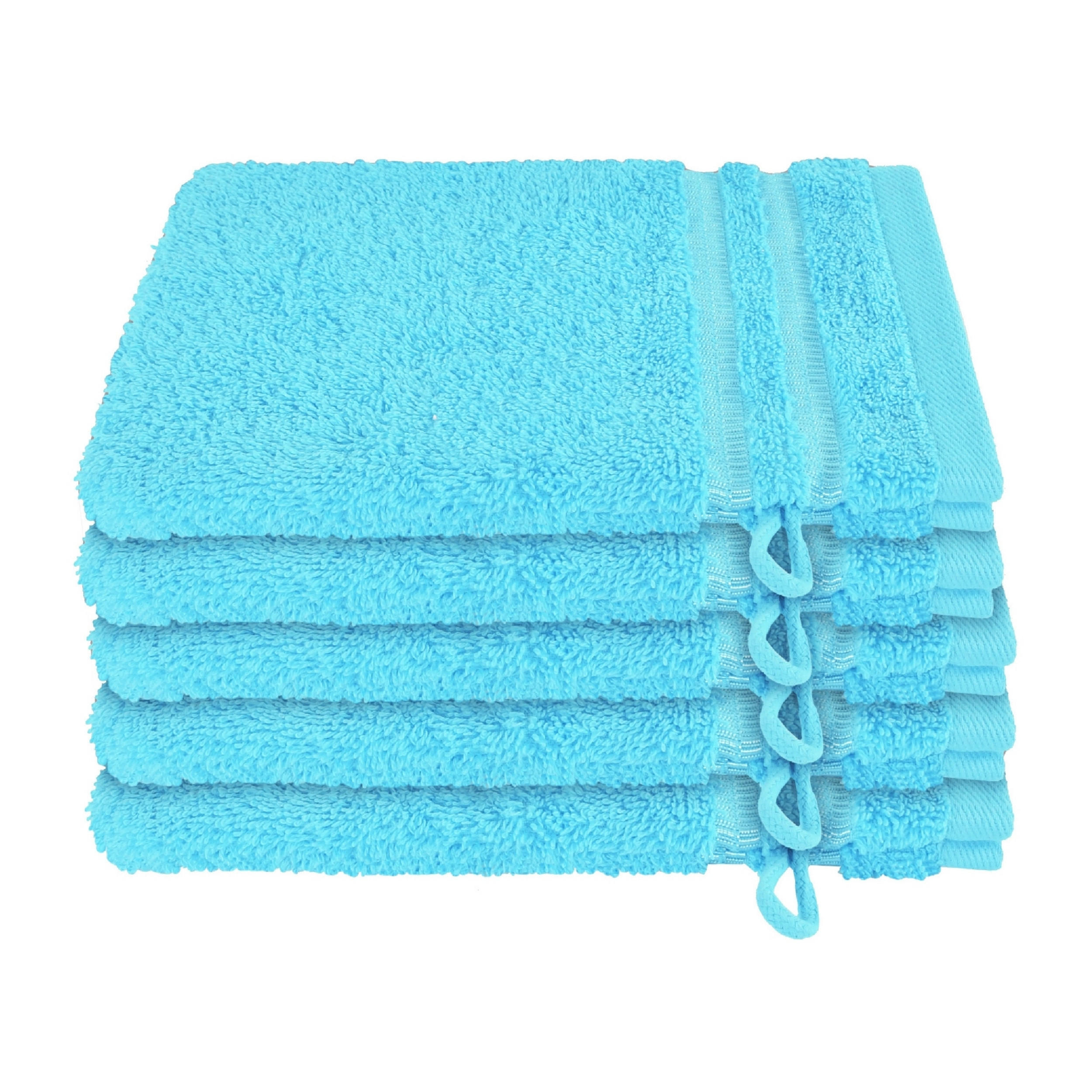 WASCHHANDSCHUHSET Milano - 5-teilig - 16 x 22 cm - Türkis - Türkis, Textil (16/22cm) - SCHIESSER