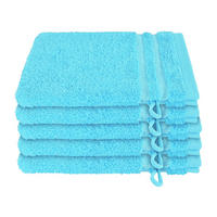 WASCHHANDSCHUHSET Milano - 5-teilig - 16 x 22 cm - Türkis - Türkis, Textil (16/22cm) - SCHIESSER