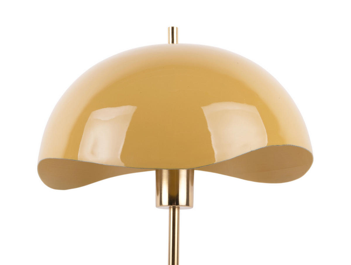 TISCHLAMPE Waved Dome 30/30/56 cm - Gelb, Metall (30/30/56cm) - Leitmotiv