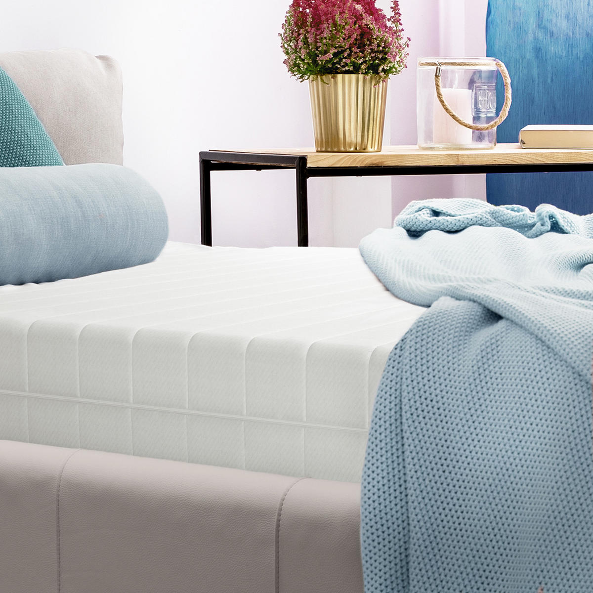 KALTSCHAUMMATRATZE 90x190 H2H3 7-Zonen mit waschbarem Bezug - Weiß, Textil (90/190cm) - Sleepneo