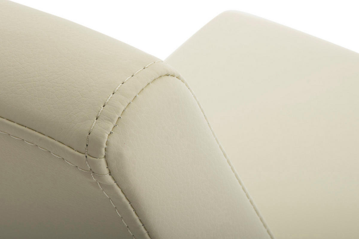SCHWINGSTUHL 2er Set Lederlook Creme - Edelstahlfarben/Creme, Textil/Metall (40/90/50cm) - CLP