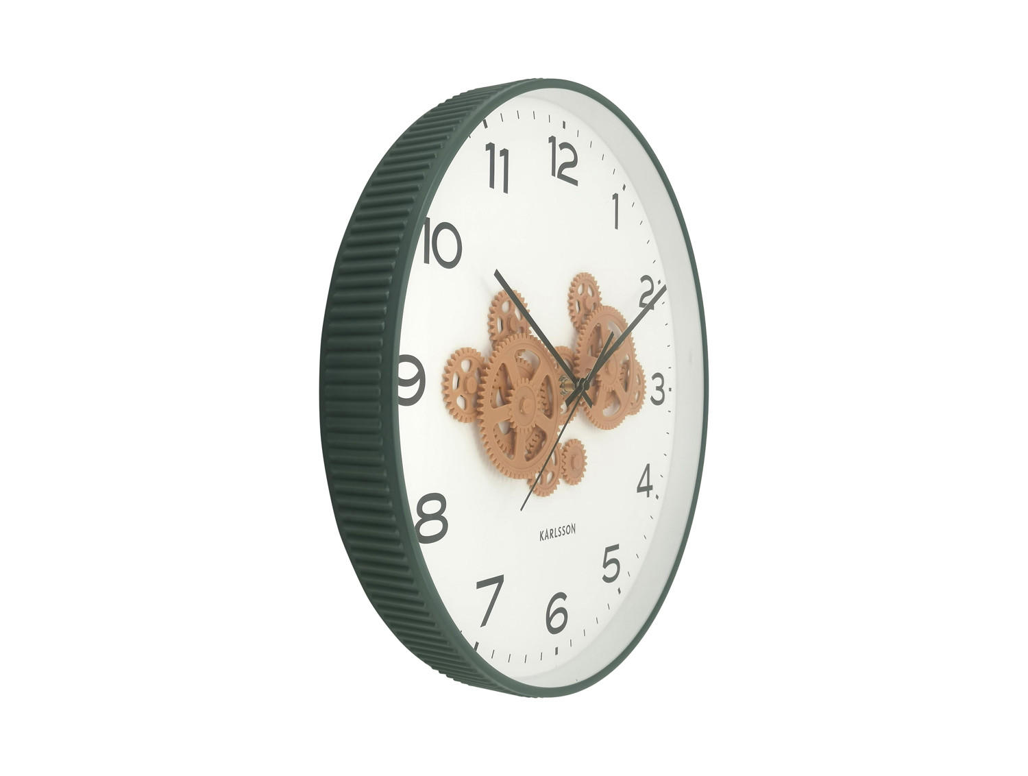 WANDUHR Open Gear Grün 40/5.66/40 cm - Grün, Kunststoff (5.66/40/40cm) - Karlsson