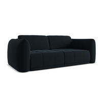 3-SITZER SOFA Samt Stoff Blau - Blau/Schwarz, Kunststoff/Textil (210/74/105cm) - Makamii