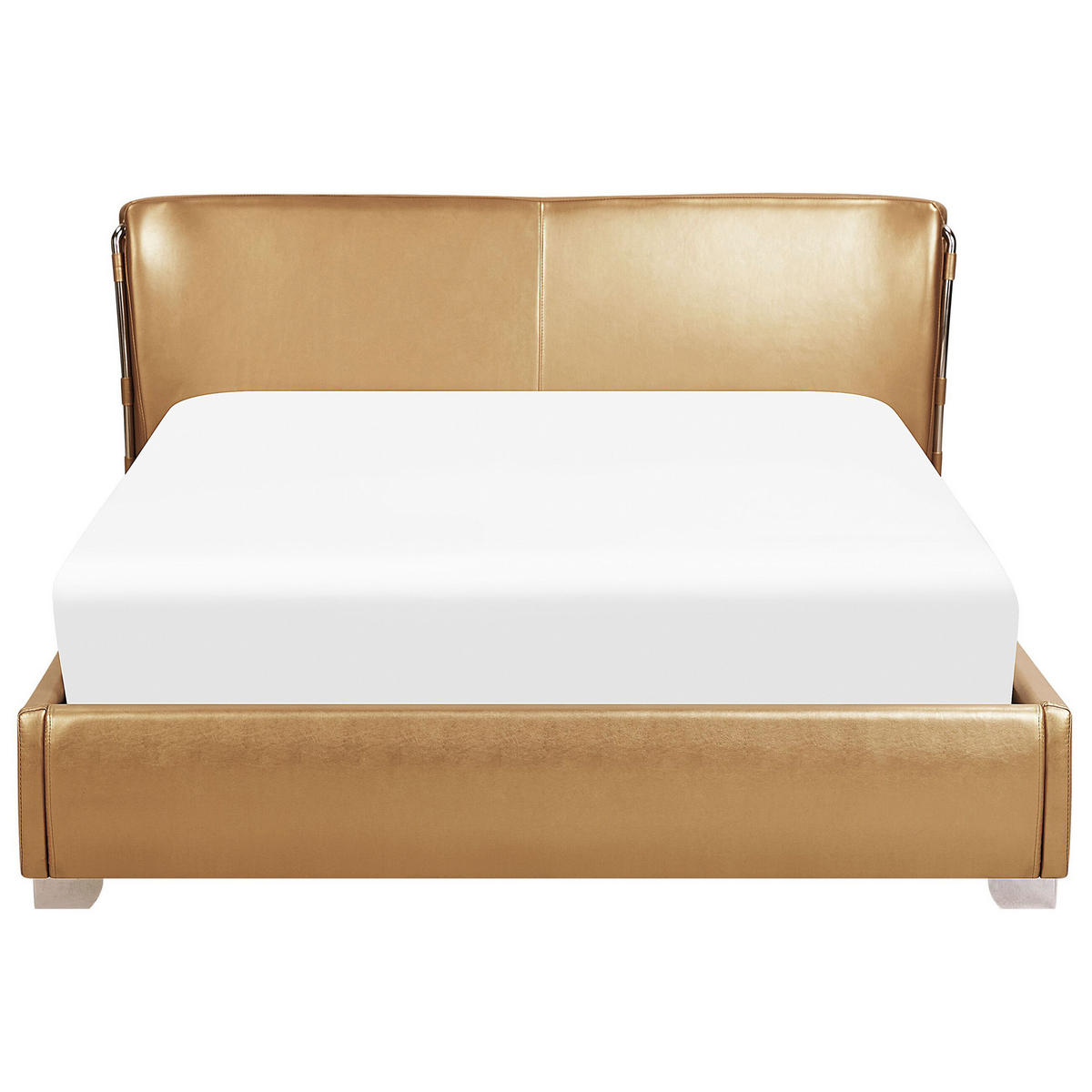 WASSERBETT 180/200cm Gold Paris - Goldfarben, Leder (180/200cm) - Beliani