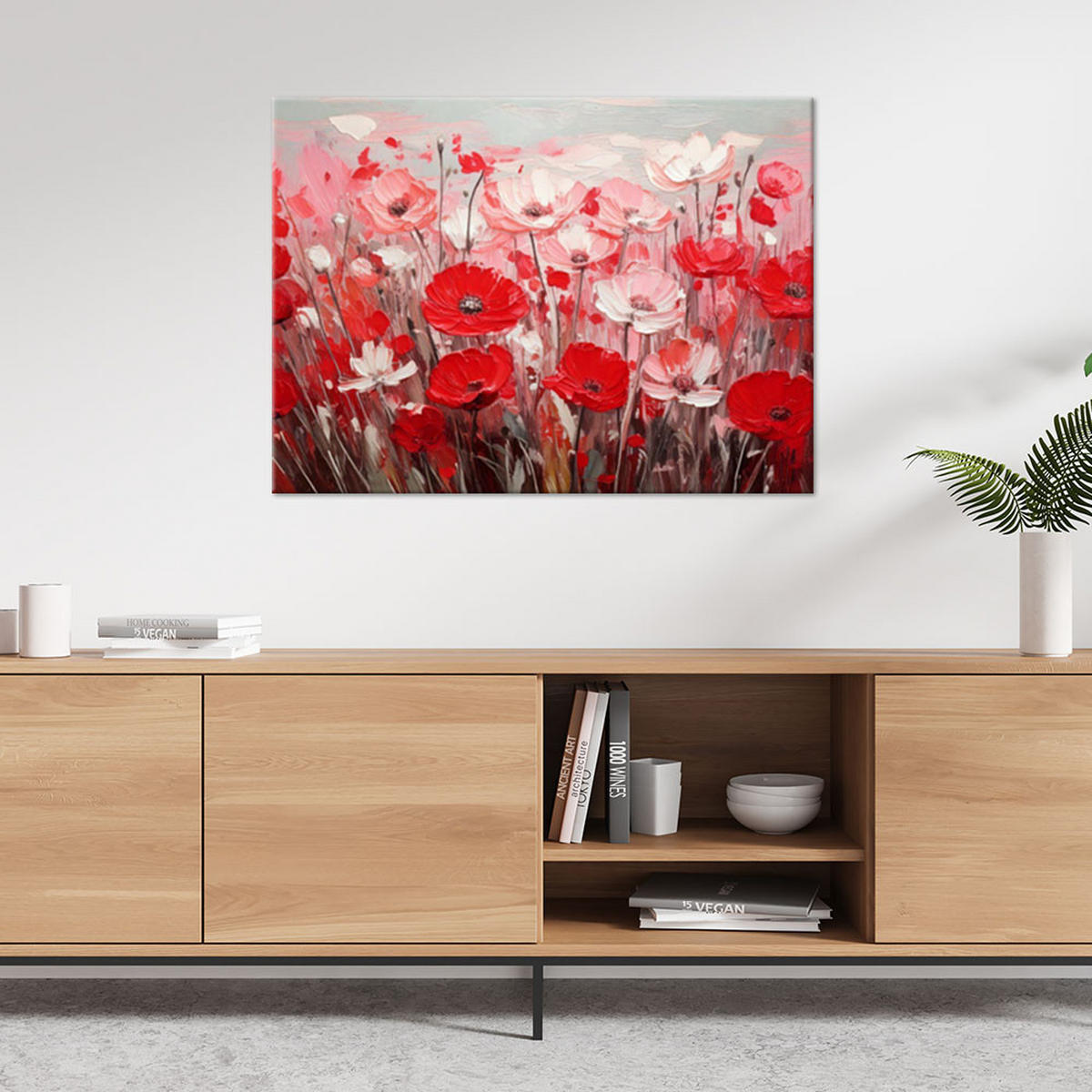 LEINWANDBILD Blumen 120x80cm - Rosa, Textil (120/80cm) - Feeby