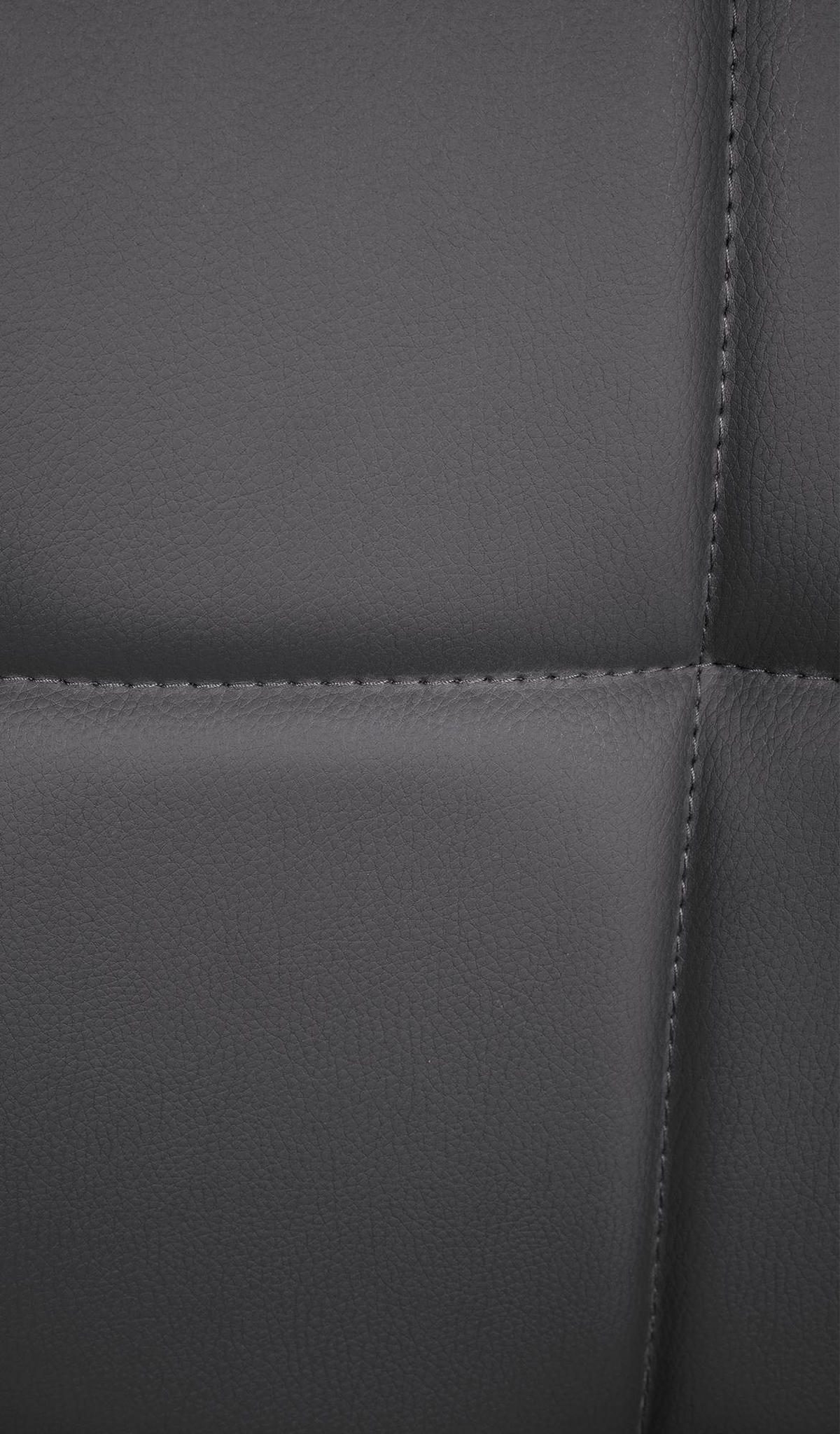 DREHSTUHL Lederlook schwarz - Chromfarben/Schwarz, Textil/Metall (44/74/49cm) - CLP