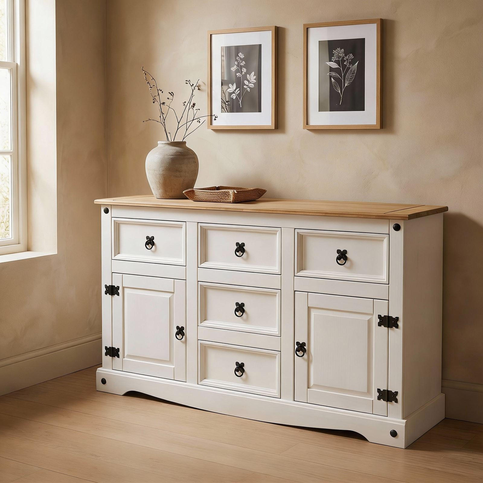 SIDEBOARD CAMPO - Weiß/Braun, Holz (125/76/40cm) - CARO-Möbel