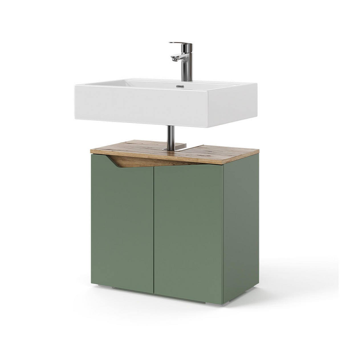 WASCHBECKENUNTERSCHRANK Marelle Grün/Anthrazit 60 x 57.5 cm mit 2 Türen - Grün, Holzwerkstoff (60/57.5/35cm) - Vicco