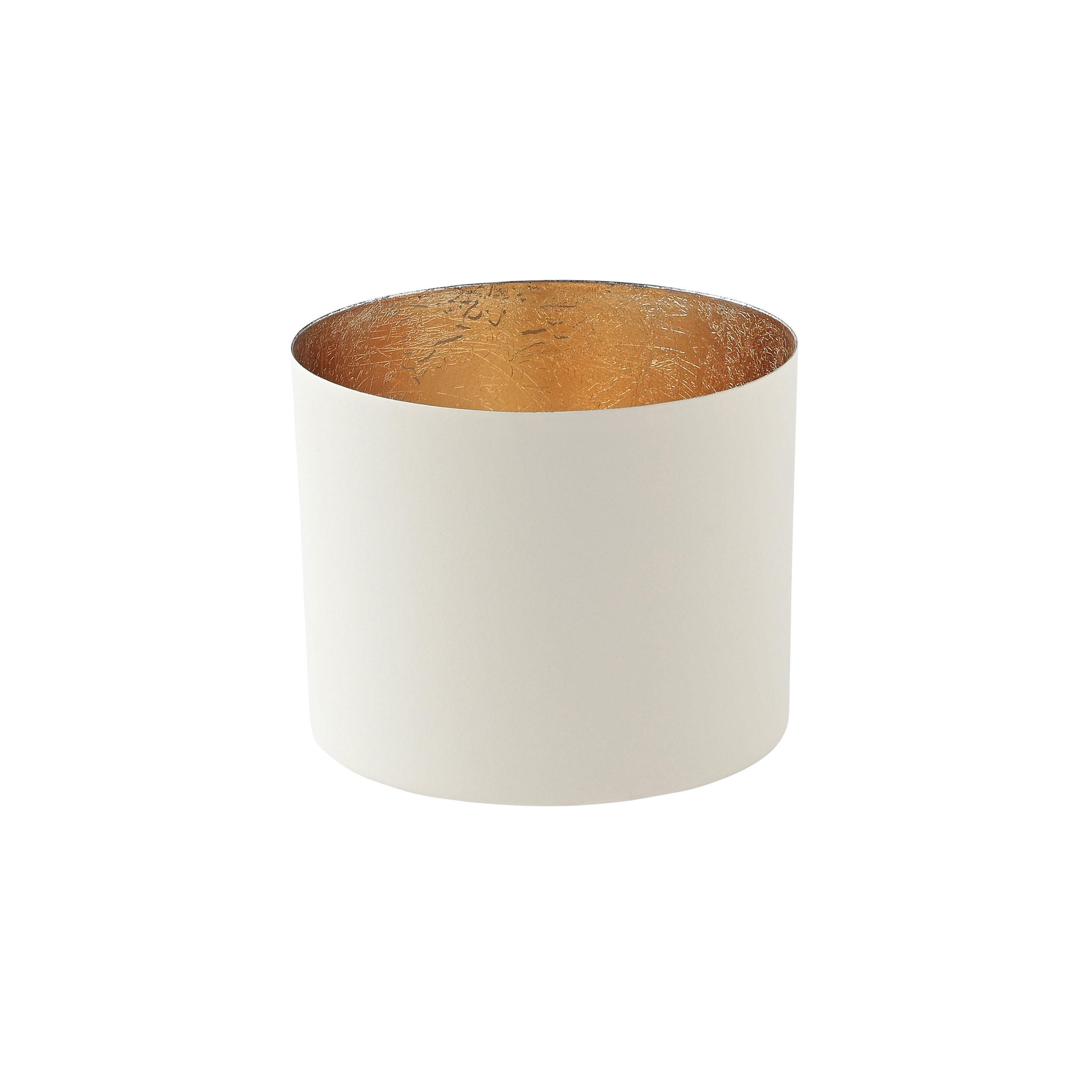 TEELICHTHALTER Chennai L, Eisen, Weiß, Gold, 10 cm - Weiß, Metall (10cm) - Gift Company
