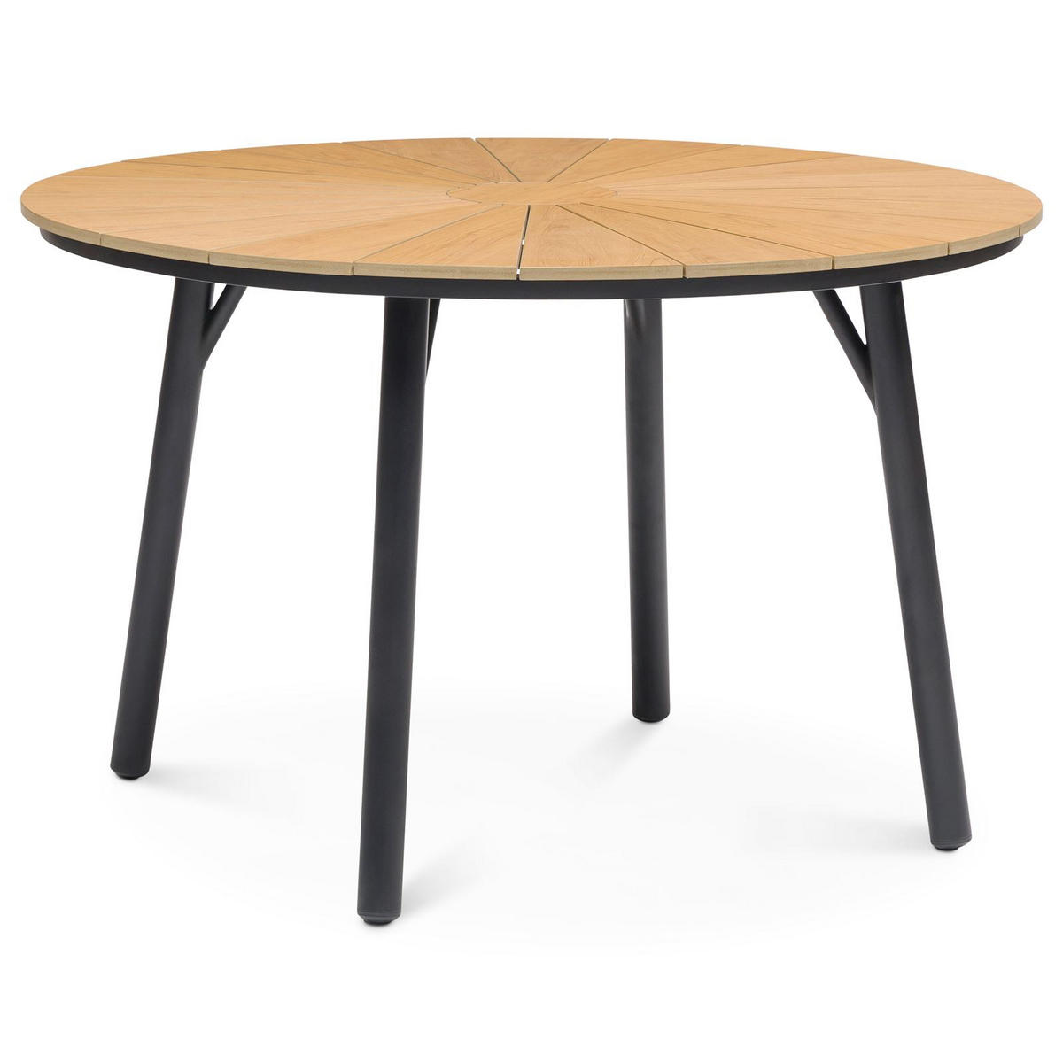 GARTENTISCH AGAPE - Schwarz/Naturfarben, Metall (120/120/75cm) - IDIMEX