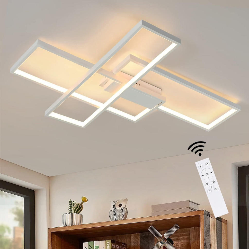 Thumbnail - ZMH Led-Deckenleuchte, Weiß, Metall, Mode, Freiform, 47x7.5x65 cm, Lampen & Leuchten, LED Beleuchtung, LED-Deckenleuchte...