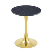 KULATÝ odkládací stolek 60 cm černá a zlatá z MDF a kovu se stabilní centrální nohou - černá, kompozitní dřevo (60/60/72cm) - OKWISH
