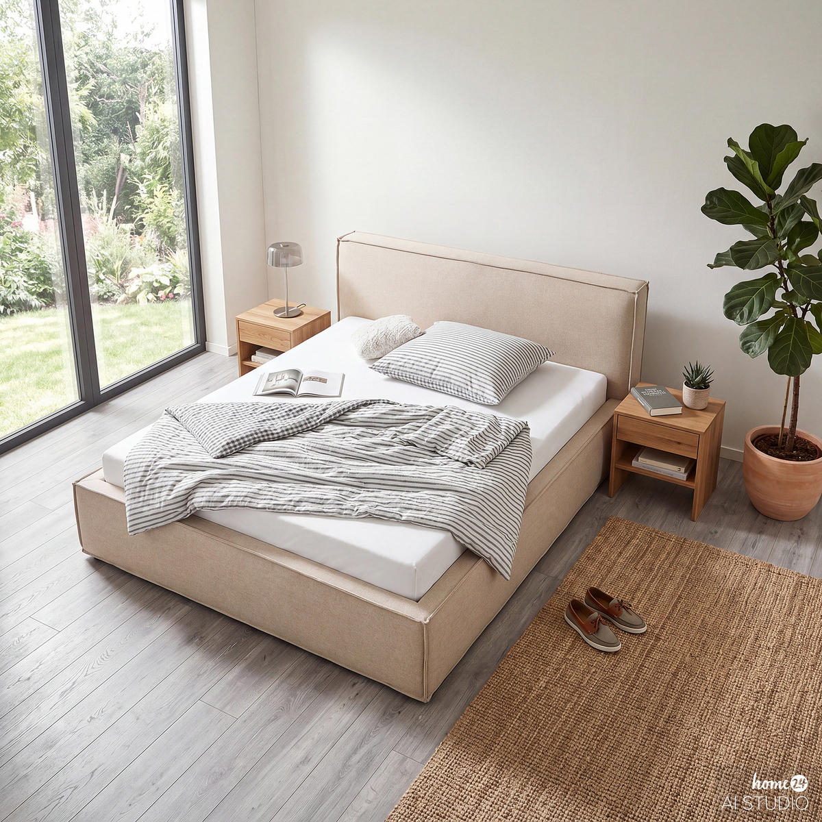 POLSTERBETT - Beige, Textil (180/200cm) - home24