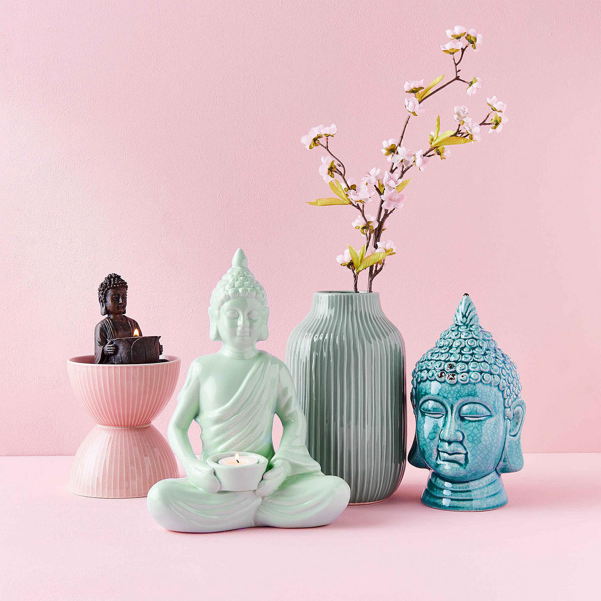 VASE Hanami - Pastellgrün, Stein (24cm) - Butlers