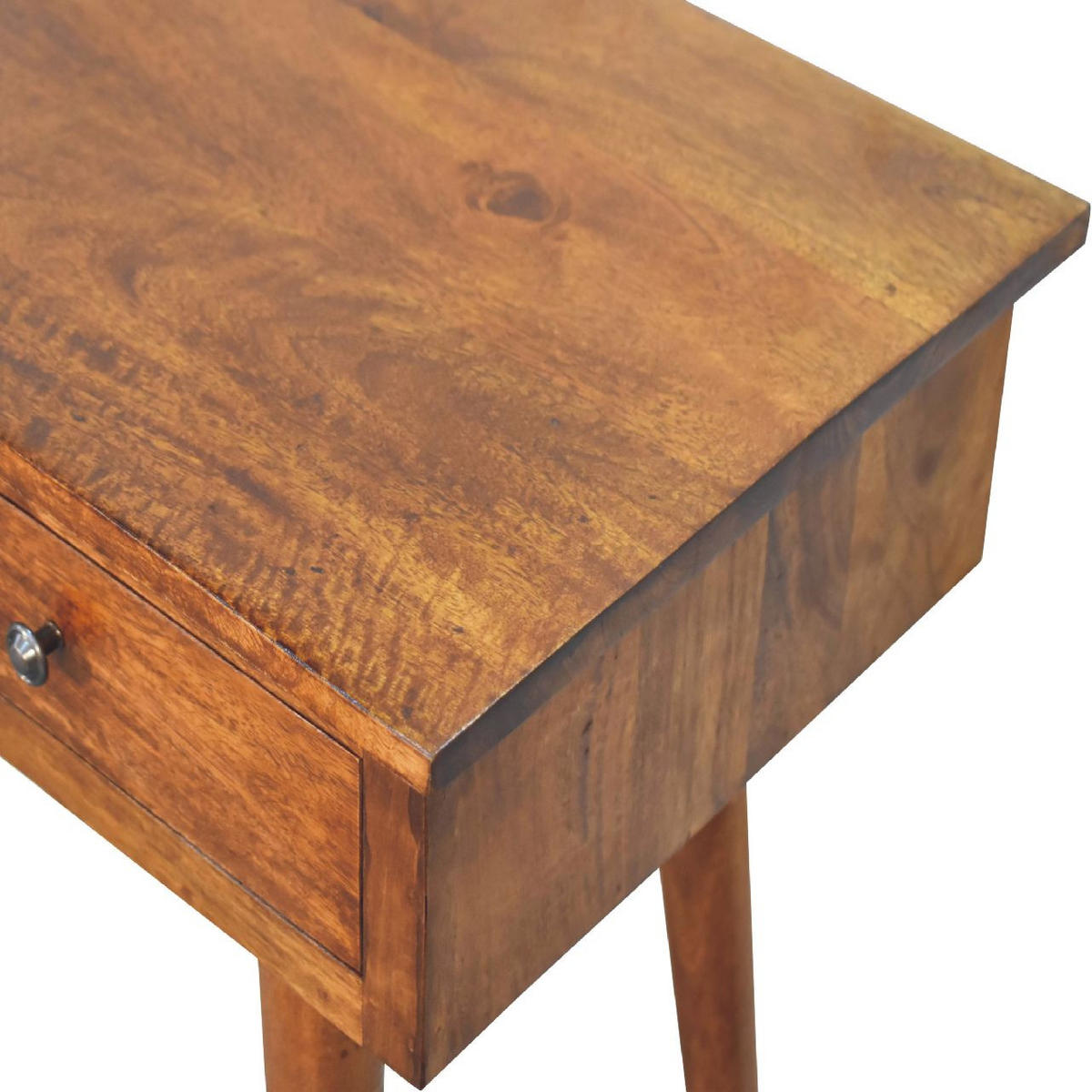 KONSOLENTISCH mit Kastanienholz-Finish - Dunkelbraun/Messingfarben, Mangoholz/Holz (40/115/78cm) - Artisan Furniture