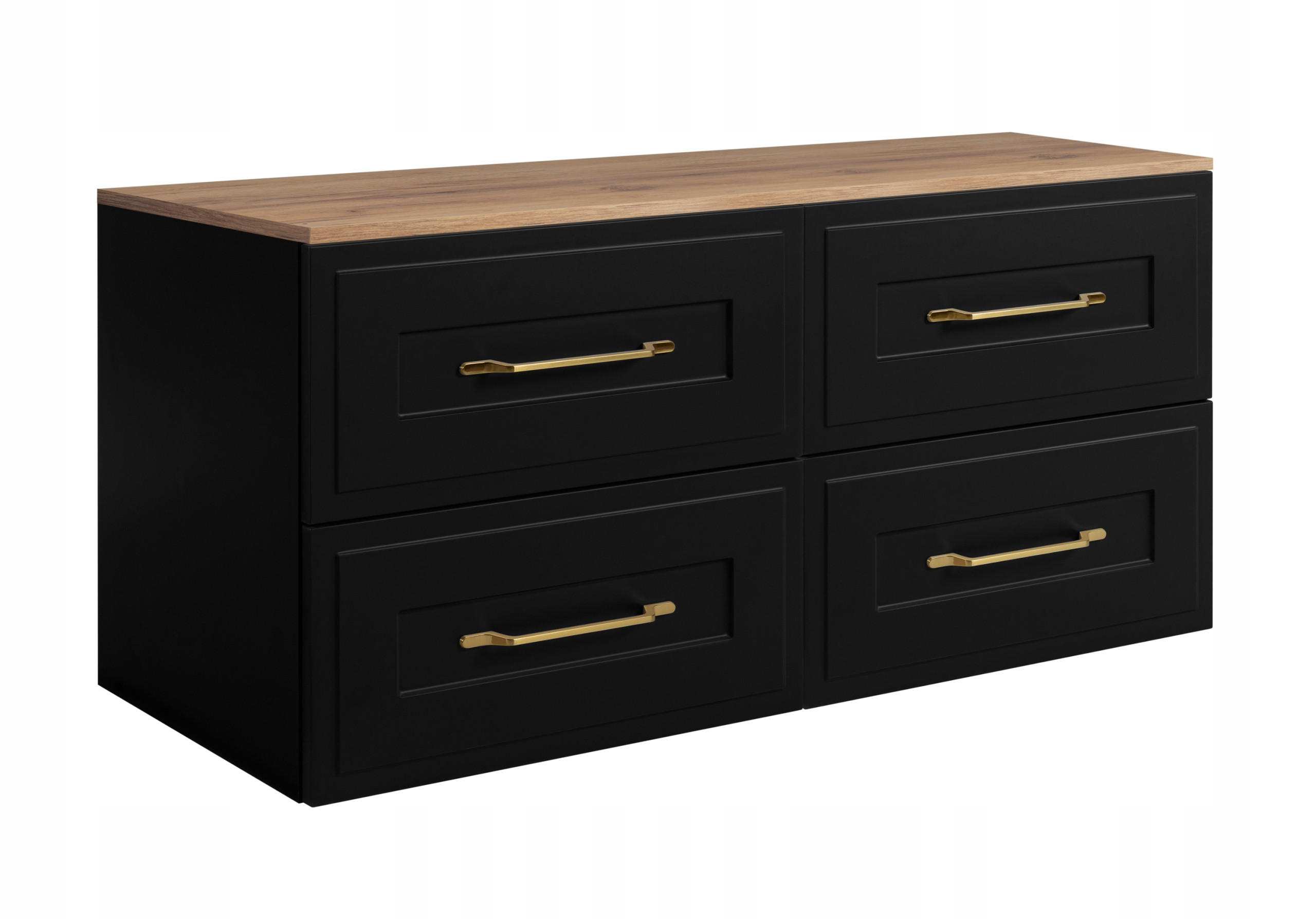 Rodan Waschbeckunterschrank Eiche, Schwarz 160x58x46 cm