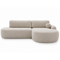 ECKSOFA Aurio O Bouclé-Stoff Creme Rechts - Creme, Holz/Textil (177/271cm) - Graingold