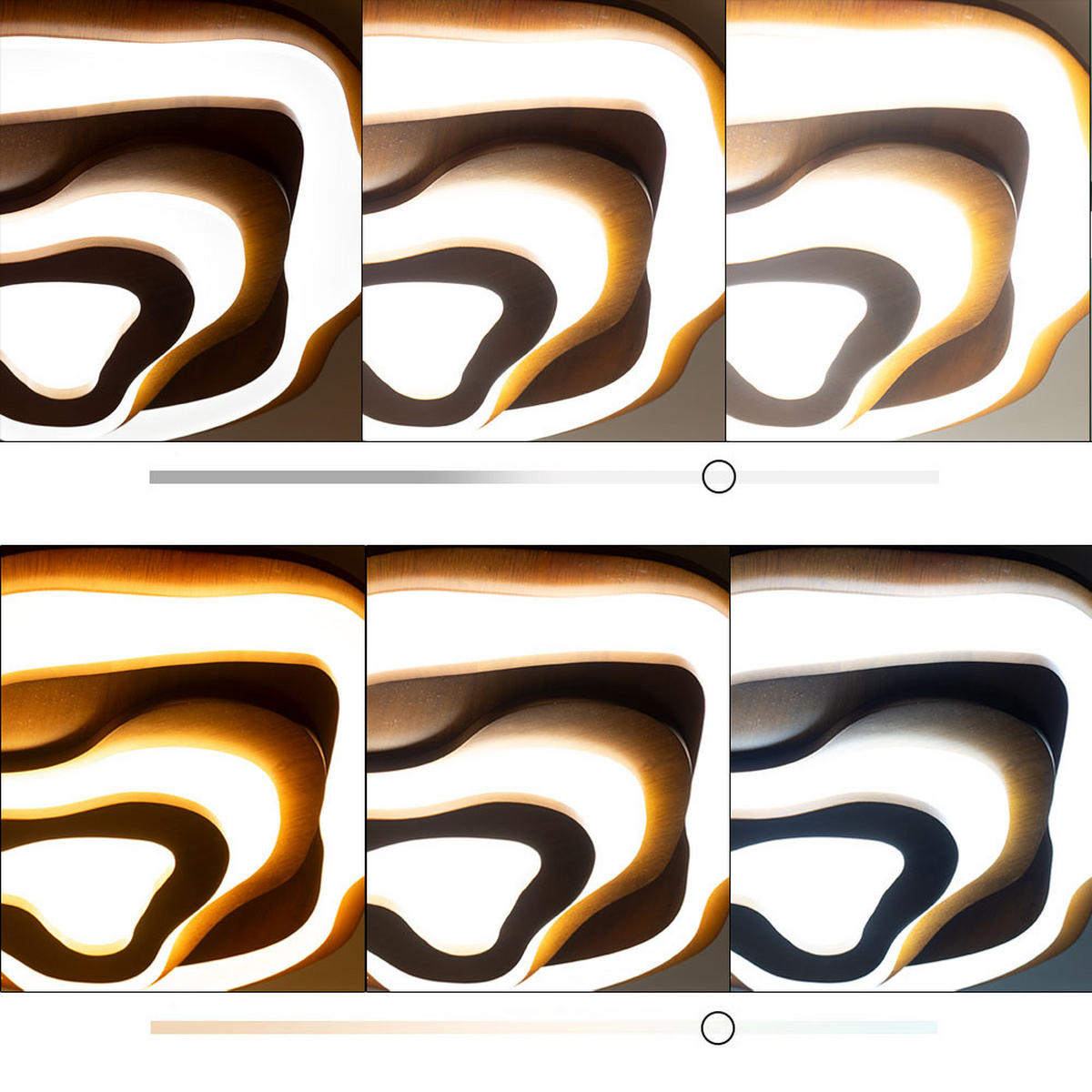 LED DECKENLEUCHTE Metall Holzoptik Braun - Braun, Holz (58/50/10cm) - Globo Lighting