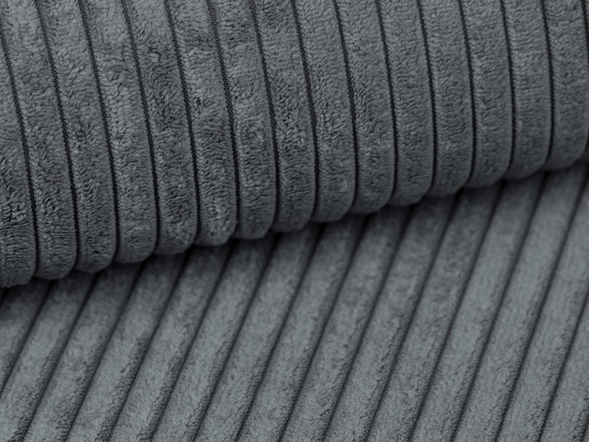 MODULARES-SOFA Campi aus Cord dunkelgrau 4 Sitzplätze - Dunkelgrau, Textil (90/70/255cm) - Cosmopolitan Design