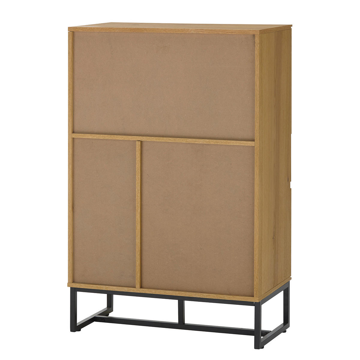 SEKRETÄR - Echtholzfurnier / Eisen - Eiche / Schwarz - Braun, Holzwerkstoff/Metall (40/75/115cm) - home24