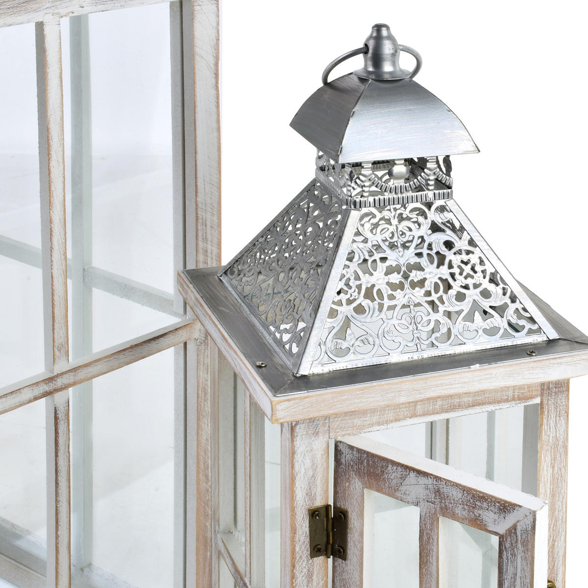 ATERNE Levi 2er Set Beige 25/25/67 cm Holz - Beige, Holz (27/67/27cm) - Mondex