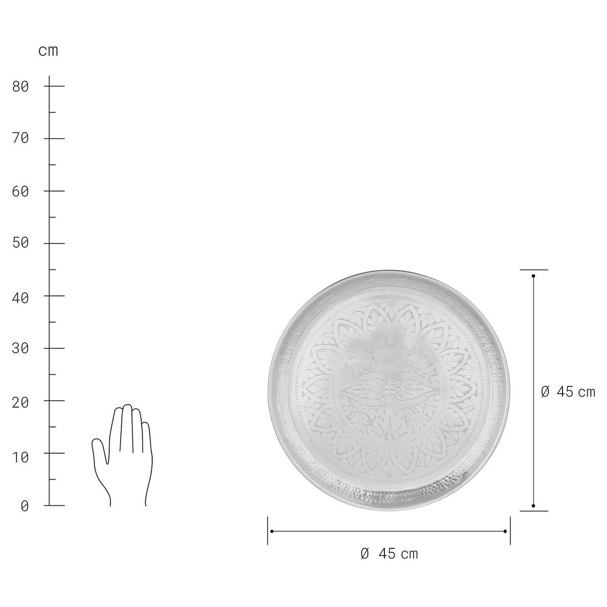 DEKOTABLETT Oriental Lounge - Silbereichenfarben, Metall (3cm) - Butlers